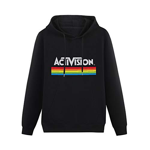 Changrong Youth Teen Hooded with Drawstring Pockets Activision Retro Logo Video Game Atari 2600 with Classic Hoody