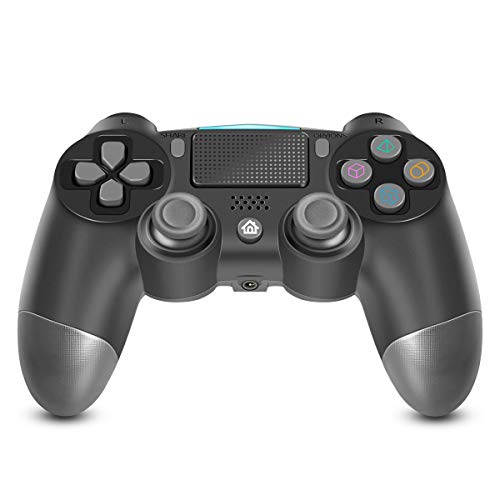 CHEREEKI Mando PS4, Mando Inalámbrico Compatible con PS-4 / Pro/Slim, Mando para PS4 con Doble Vibración, Panel Táctil y Turbo