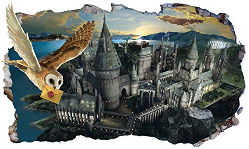 Chicbanners Harry Potter Hogwarts Castillo Hedwige 3D Magic Window V555 - Adhesivo mural adhesivo para pared, tamaño 1000 mm de ancho x 600 mm de profundidad (grande)