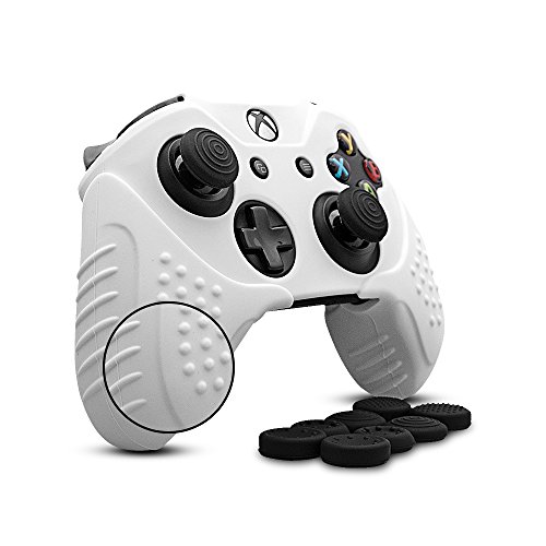 CHIN FAI para Xbox One/Xbox One s/Xbox One X Piel del Controlador, Funda de Silicona Antideslizante Controlador de Microsoft con 8 x Tapas de Agarre para el Pulgar CHIN FAI para Xbox One/Xbox One s/Xbox One X Piel del Controlador, Funda de Silicona Antideslizante Controlador de Microsoft con 8 x Tapas de Agarre para el Pulgar
