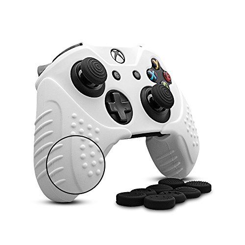 CHIN FAI para Xbox One/Xbox One s/Xbox One X Piel del Controlador, Funda de Silicona Antideslizante Controlador de Microsoft con 8 x Tapas de Agarre para el Pulgar