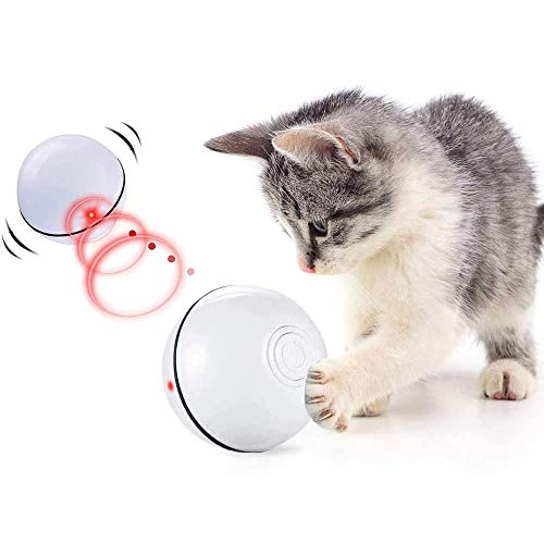 CHOKMAX Juguetes para Gatos Interactivo Automático Rolling Ball Recargable Luz LED Entretenimiento Mascotas Ejercicio Ejercicio Chaser Juguete para Gatos y Perros