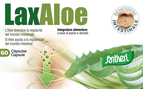 Complemento alimenticio Laxaloe de Santiveri: estuche de 60 cápsulas (22 gr) a base de aloe vera e hinojo