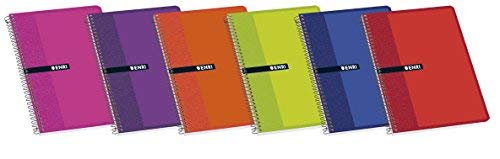 Cuadernos Folio(A4) Enri. Pack de 10 unidades. Tapa blanda. Cuadrícula 4x4. Colores aleatorios.