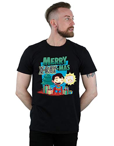 DC Comics Hombre Super Friends Merry X-RayMas Camiseta Negro XX-Large