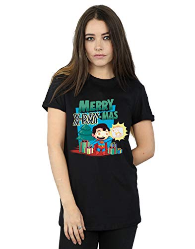 DC Comics Mujer Super Friends Merry X-RayMas Camiseta del Novio Fit Negro XX-Large