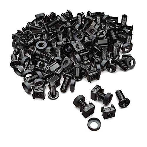 deleyCON 50x Juego de Tuercas Enjauladas M6 y Tornillos para Armario de Red Carcasa del Servidor 19 y 10 Pulgadas Montaje Juego - Negro deleyCON 50x Juego de Tuercas Enjauladas M6 y Tornillos para Armario de Red Carcasa del Servidor 19 y 10 Pulgadas Montaje Juego - Negro