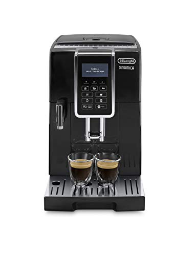 De'longhi Dinamica Ecam350.55.B - Cafetera superautomática, 1450w, función cappuccino, personalización variedad de bebidas, panel de control intuitivo con pantalla lcd y botones táctiles, negro