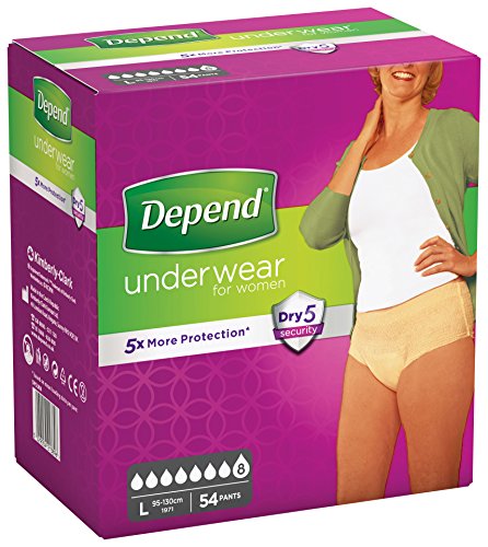 Depend Ropa interior absorbente Absorción Super Talla L Mujer - 54 unidades Depend Ropa interior absorbente Absorción Super Talla L Mujer - 54 unidades
