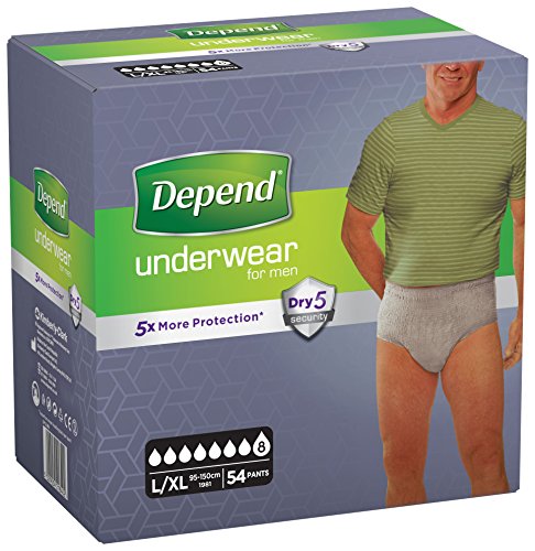Depend Ropa interior absorbente Absorción Super Talla L/XL Hombre - 54 unidades Depend Ropa interior absorbente Absorción Super Talla L/XL Hombre - 54 unidades