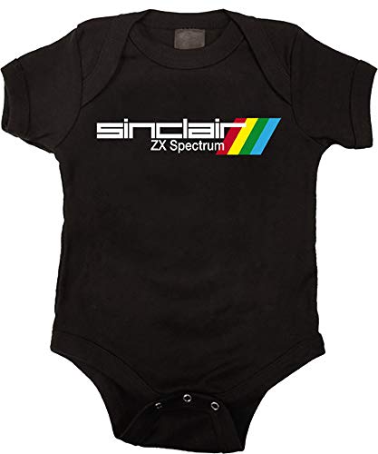 Desconocido Body Bebé Sinclair ZX Spectrum EGB ochenteras 80´s Retro (9 Meses, Negro)
