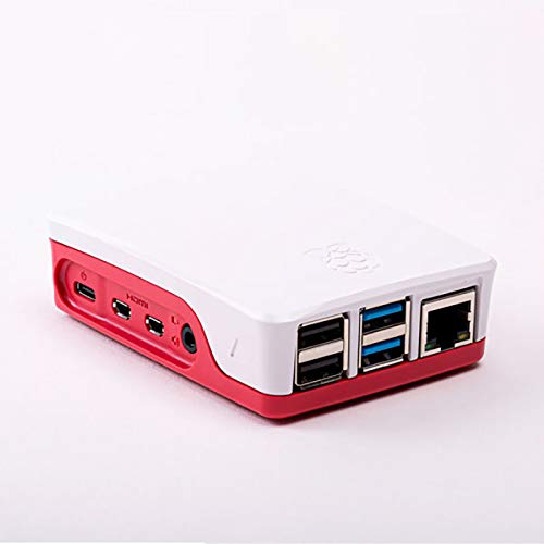 Digitalkey Caja para Raspberry Pi 4 Official - Pies de goma incluidos + Juego de disipador térmico (1 PCS Rojo Blanco)