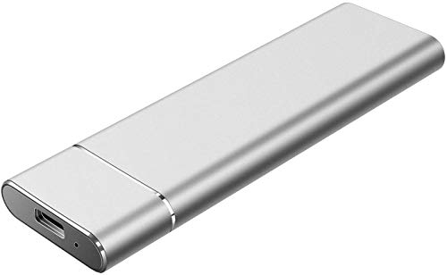 Disco duro externo de 1 TB 2TB, USB 3.1 tipo C para PC, portátil, Mac(1TB Silver)