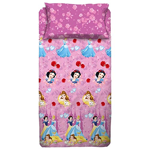 Disney Juego de sábanas para Cama de una Plaza, diseño de Princesas