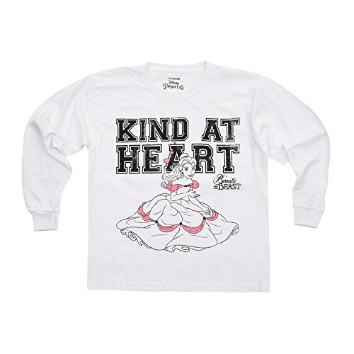 Disney Kind At Heart Camiseta de Manga Larga, Blanco (White Wht), 9-10 Años para Niñas