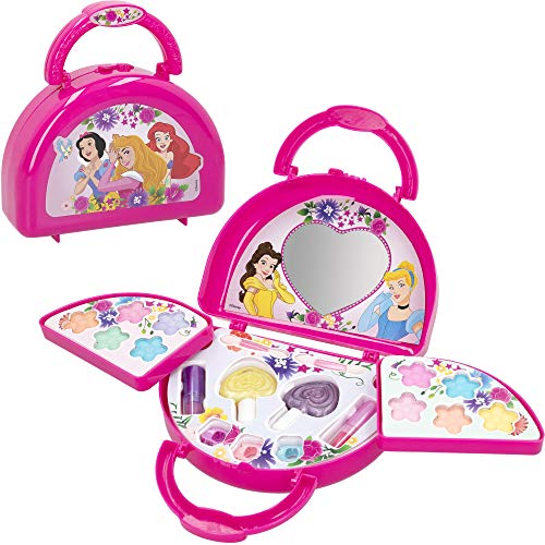 Disney - Maletin maquillaje infantil Bolso Maletin maquillaje Princesas Disney para niños niñas Juego de maquillaje para niñas 5 6 7 años Pintauñas Niñas Manicura juguete