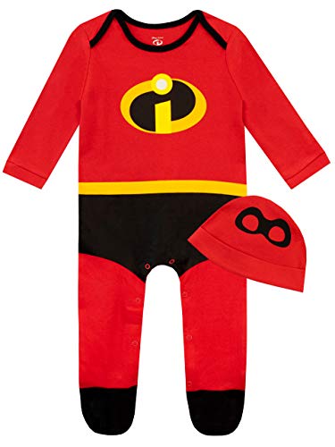 Disney Pijama Entera y Gorro para Niños Bebés The Incredibles Rojo 9-12 Meses