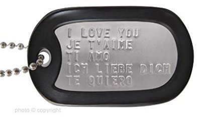 Dog Tags Par de placas militares de acero personalizables U.S. Army originales
