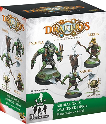 Don 't Panic Games – assb3401 – drakerys – solo – héroe – Set de 3 figuras – Les Orcs de ashral , color/modelo surtido