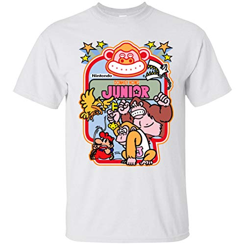 Donkey Kong Junior Arcade Cabinet Decal Retro Gaming, Gamer G500 Gildan Mens T Shirt,White,X-Large