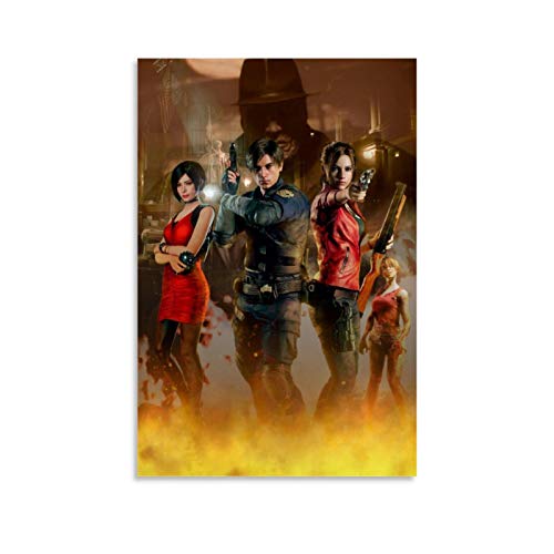 DRAGON VINES Póster de Resident Evil 2 Remake Survival of Horror Game Póster de lienzo e impresiones artísticas de pared coloridas pintura abstracta 20 x 30 cm