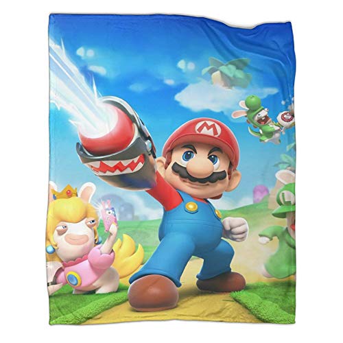 DRAGON VINES Super Mario Rabbids Kingdom Battle - Mantas de microfibra para camas, aire acondicionado, sala de estar, dormitorio, 80 x 100 cm
