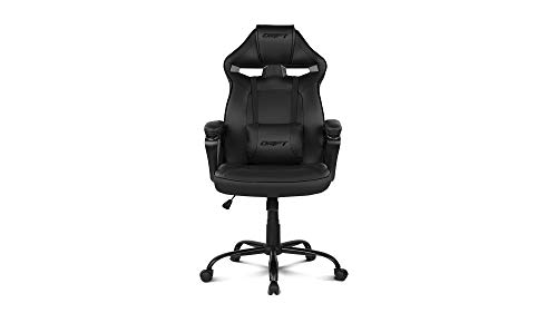 Drift DR50B- Silla Gaming Profesional, polipiel, reposabrazos acolchados, piston clase 4, asiento basculante, altura regulable, cojín lumbar, color Negro Drift DR50B- Silla Gaming Profesional, polipiel, reposabrazos acolchados, piston clase 4, asiento basculante, altura regulable, cojín lumbar, color Negro