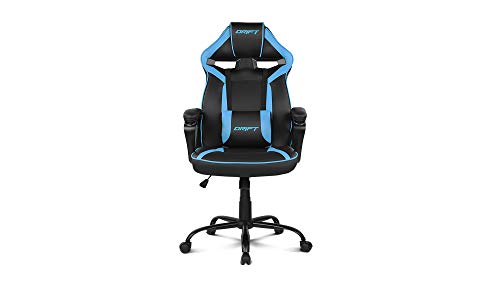 Drift DR50BL- Silla Gaming Profesional, polipiel, reposabrazos acolchados, piston clase 4, asiento basculante, altura regulable, cojín lumbar, color Negro/azul Drift DR50BL- Silla Gaming Profesional, polipiel, reposabrazos acolchados, piston clase 4, asiento basculante, altura regulable, cojín lumbar, color Negro/azul