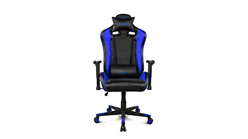 Drift DR85BL - Silla Gaming Profesional, polipiel, reposabrazos 2D, piston clase 4, asiento basculable, altura regulable, respaldo reclinable, cojines lumbar y cervical, color negro/azul Drift DR85BL - Silla Gaming Profesional, polipiel, reposabrazos 2D, piston clase 4, asiento basculable, altura regulable, respaldo reclinable, cojines lumbar y cervical, color negro/azul