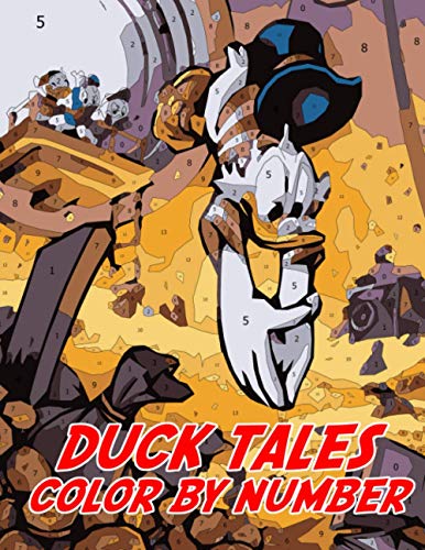 Duck Tales Color by Number: Favorite Animated Television Series Illustration Color Number Book for Fans Adults Stress Relief Gift Coloring Book