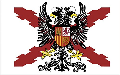 Durabol Bandera de Cruz DE BORGOÑA con Águila Bicéfala -Aguila Bicéfala Cruz de San Andrés150X90 CM Flag Satin …