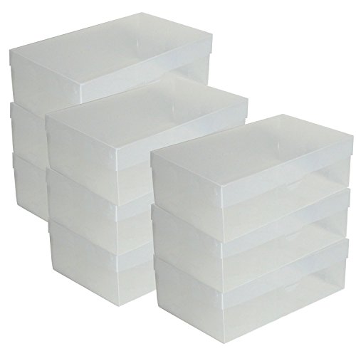 DynaSun 9X PP435 Cajas de Almacenaje para Zapatos Apilable Plegable Contenedor Organizador Transparente para Hombres Damas y Señoras