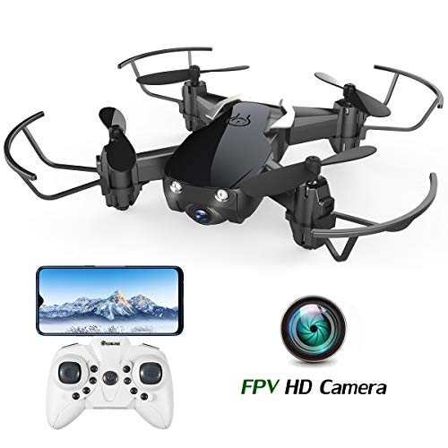 EACHINE E61HW Mini Drone con Cámara, RC Quadcopter 2.4G 6 Ejes Control de Altitud, Modo sin Cabeza, Control Remoto, Drone Trayectoría, FPV en Tiempo Real