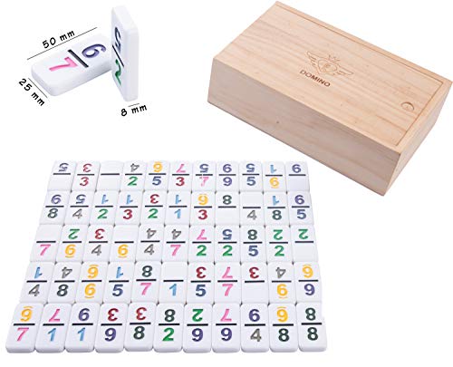 Engelhart - 250125 - Dominó numérico Versión Doble 9 - 2-4 Jugadores - 55 dominó de 8 mm de Grosor - Juego de dominó fácil de Jugar - En Caja de Madera Maciza Engelhart - 250125 - Dominó numérico Versión Doble 9 - 2-4 Jugadores - 55 dominó de 8 mm de Grosor - Juego de dominó fácil de Jugar - En Caja de Madera Maciza