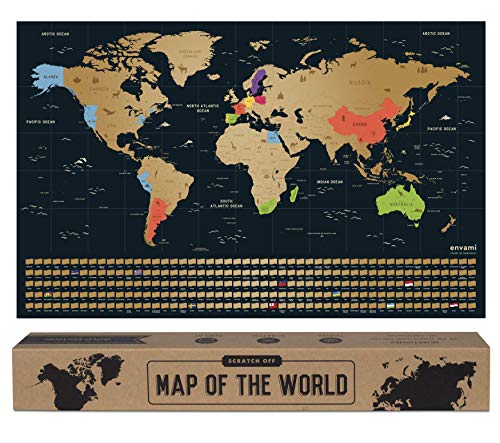 envami Mapa Mundi Rascar I Mapas del Mundo para Marcar Viajes I 68 X 43 CM I Oro I Scratch Off Travel Map envami Mapa Mundi Rascar I Mapas del Mundo para Marcar Viajes I 68 X 43 CM I Oro I Scratch Off Travel Map