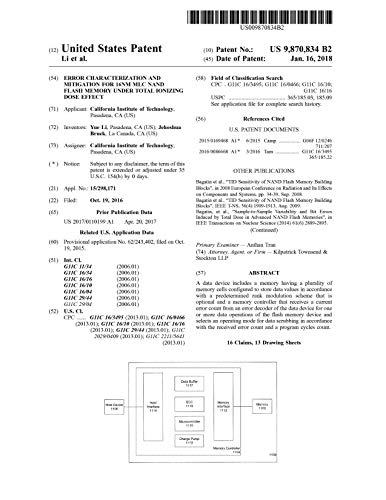 Error characterization and mitigation for 16nm MLC NAND flash memory under total ionizing dose effect: United States Patent 9870834 (English Edition)