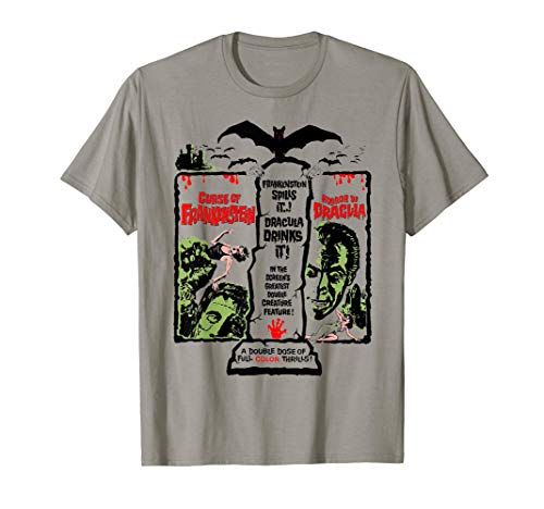 Escena Horror Vintage Chica Pinup Halloween Dracula Camiseta