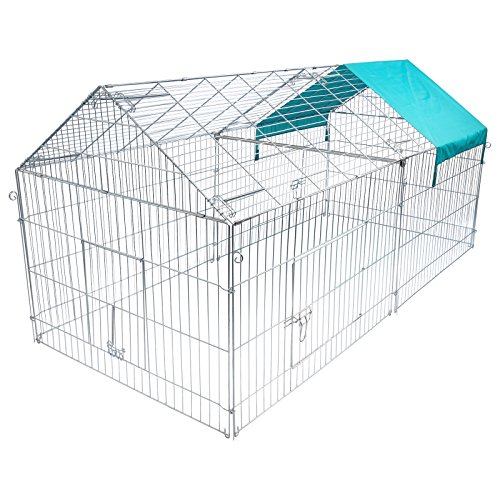 EUGAD Jaula de Conejo Recinto Hámster Ardilla Gallinero Pequeños Animales Conejera Exterior con Protección contra el Sol 220 * 103 * 103 cm 0200HT EUGAD Jaula de Conejo Recinto Hámster Ardilla Gallinero Pequeños Animales Conejera Exterior con Protección contra el Sol 220 * 103 * 103 cm 0200HT