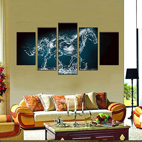 EUKMUIJ 5 Piezas Decoración Moderna Lienzo Pintura Vintage, Pegaso Abstracto EUKMUIJ 5 Piezas Decoración Moderna Lienzo Pintura Vintage, Pegaso Abstracto