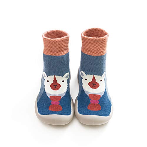 Fanville Zapatillas de bebé para niños pequeños, calcetines para caminar y calcetines de invierno de dibujos animados, zapatos para niños y niñas, zapatos de primer paseo gruesos antideslizantes