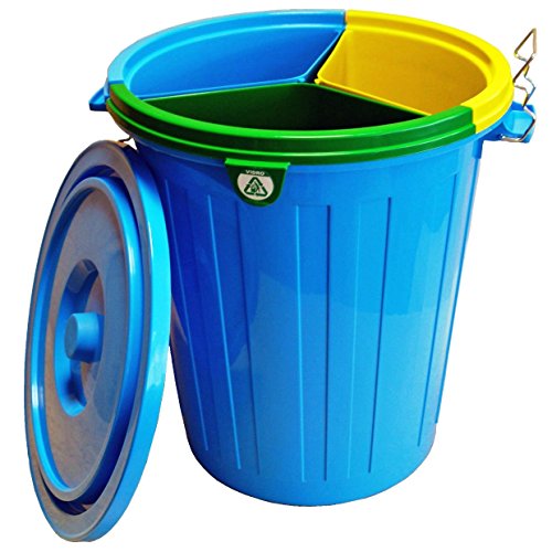 Fapil 10798 - Cubo para reciclaje con 3 cubos interiores, 50 litros Fapil 10798 - Cubo para reciclaje con 3 cubos interiores, 50 litros