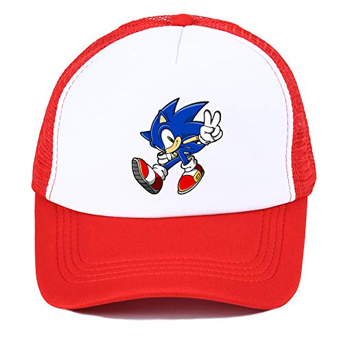 FENGHE Sónica Juguetes 56-61cm Popular Game Animation Sonic The Hedgehog Summer Nets Hat Youth Fashion Baseball Hat Spring Breathable Sunshade Cap