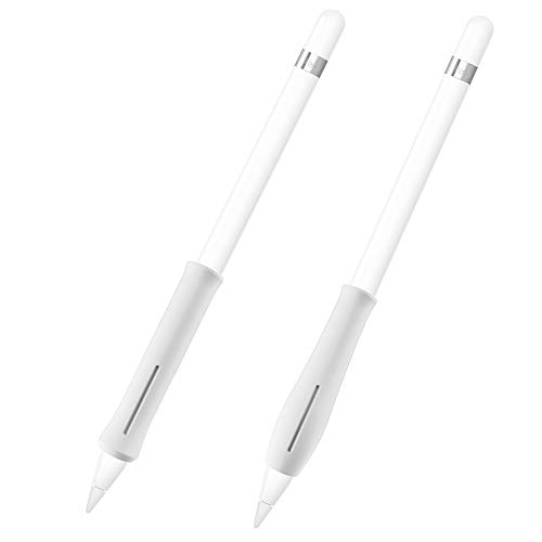 Fintie 2 Piezas Cubierta Compatible con Apple Pencil (2.ª Generación /1.ª Generación) - Funda Protectora de Silicona para Mejorar la Comodidad, Blanco