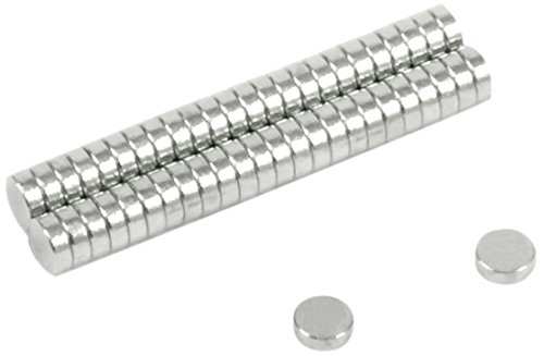 first4magnetsTM F331-N35-50 Imán de neodimio N35 de 3 mm de diámetro x 1 mm de grosor – 0,13 kg de extracción (paquete de 50), 3mm dia x 1mm thick, Set Piezas