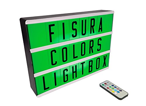 FISURA DC0634 Lightbox Caja de Luz Cinematografica Multicolor Tamaño A4 con 107 Numeros y Letras Box Lampara Led DIYDecoración