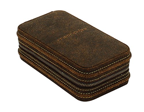 Friedrich|23 - Funda para 2 Relojes de Piel auténtica, Color marrón, 7.5 cm x 16.5 cm x 4.5 cm, 27019-6 Friedrich|23 - Funda para 2 Relojes de Piel auténtica, Color marrón, 7.5 cm x 16.5 cm x 4.5 cm, 27019-6