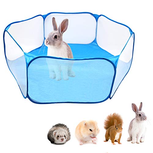 Fsskgxx - Tienda de campaña para pequeños animales y parque portátil abierto para recintos para animales domésticos para cobayas, conejos, hámsters, chinchillas y erizos, color azul Fsskgxx - Tienda de campaña para pequeños animales y parque portátil abierto para recintos para animales domésticos para cobayas, conejos, hámsters, chinchillas y erizos, color azul