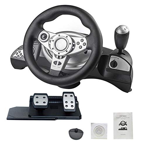 gaeruite Driving Force Racing Wheel y Pedales, Soporte PS3 / PS2 / PC D-Input/X-Input Ordenador PC, Simulación del Volante para Carreras
