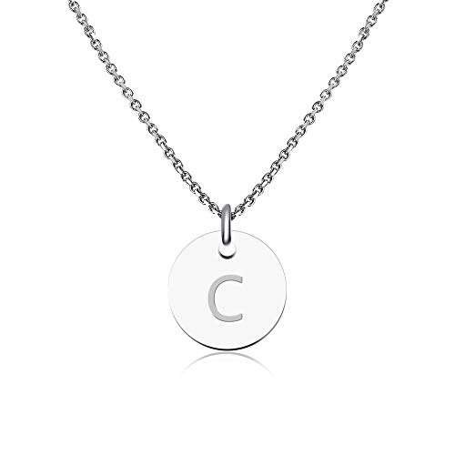 GD GOOD.designs EST. 2015 ® Collar con Inicial en Plata, Collar con Letra Inicial de Acero Inoxidable, Collar con Letras para Mujeres (Letra C) GD GOOD.designs EST. 2015 ® Collar con Inicial en Plata, Collar con Letra Inicial de Acero Inoxidable, Collar con Letras para Mujeres (Letra C)