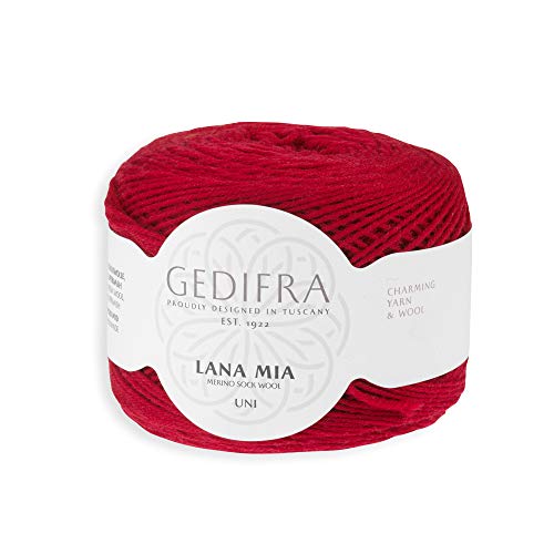 Gedifra Lana Mia 9810012-00907 - Hilo para tejer a mano, para calcetines, lana virgen, color rojo